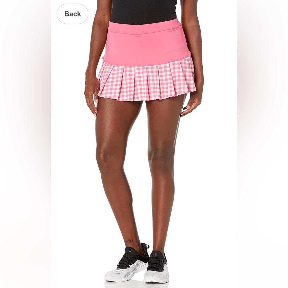 ELEVEN VENUS WILLIAMS Fuschia Pink Gingham MYSTIC Pleated Tennis Skirt XXL NWT